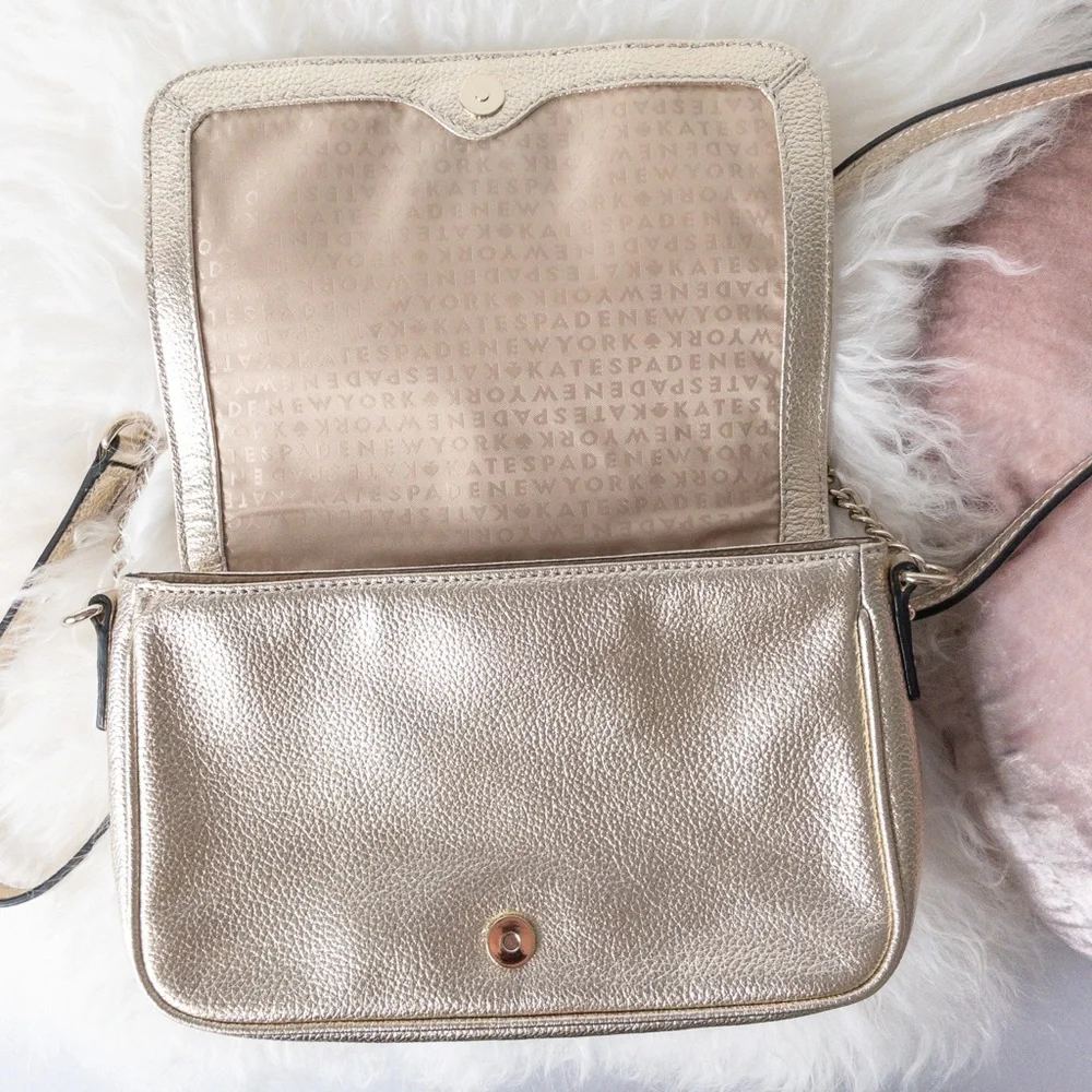 Kate Spade New York Gold Primrose Hill Bow Kaelin Leather Crossbody Bag, NWOT - Picture 4 of 7